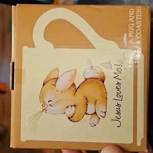 Vintage Jesus Loves Me mug set